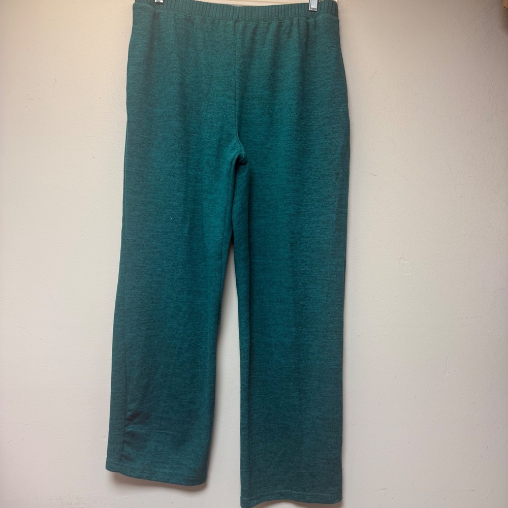 Alfred Dunner Pants Womens Large Teal Excellent Classic‎ Fit Knit Comfort Waist